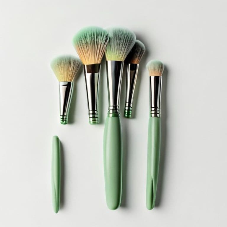 Pinceaux de maquillage vert sauge