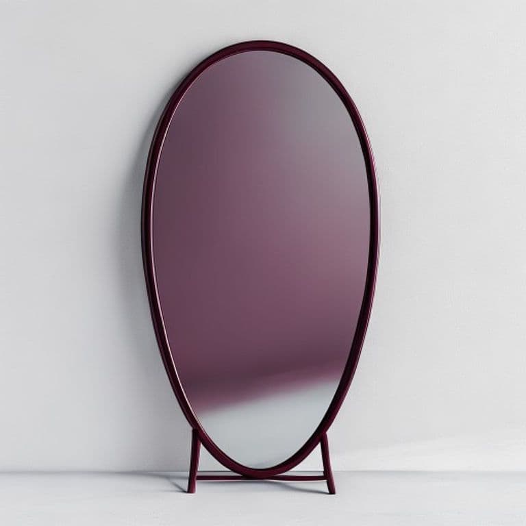 Miroir sur pied bordeaux Ø60