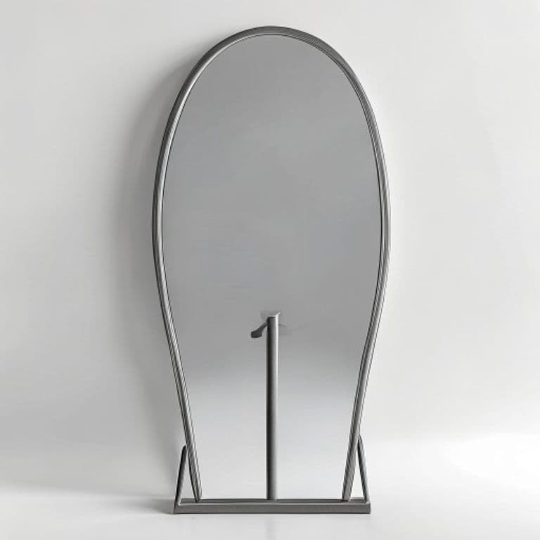 Miroir sur pied gris Ø40