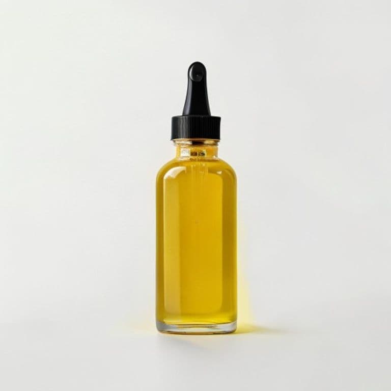 Huile cheveux jaune moutarde